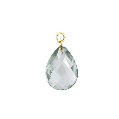 14K Gold Big Prasiolite Pendant