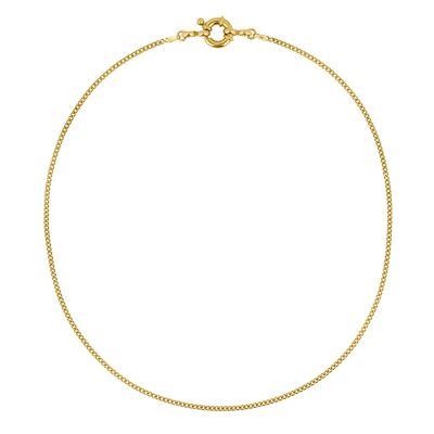 Medium Link Chain + Big Closure - 42cm - 925 sterling silver 18k gold plated