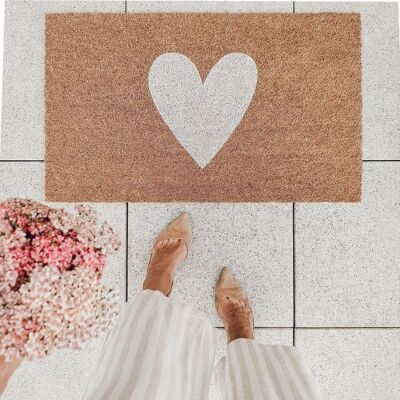 DOOR MAT HEART MADE OF COCONUT