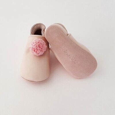 Pink pompom slippers 12-18 months