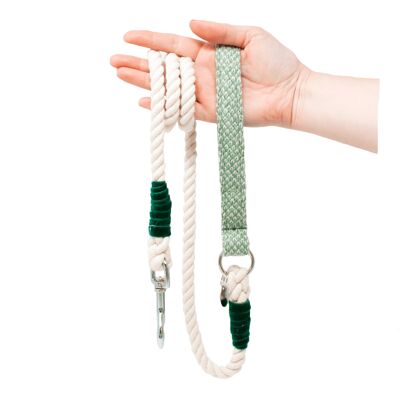 (L/XL) Green & Dove - Harris Design - Rope Dog lead