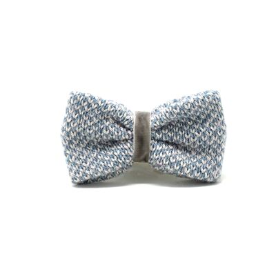 (M) Ice Blue & Dove - Harris Design - Dog Bow Tie