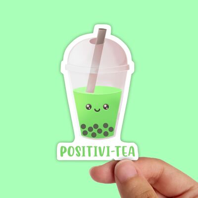 Boba Tea, Waterproof Vinyl Sticker, Water Bottle, Bubble Tea