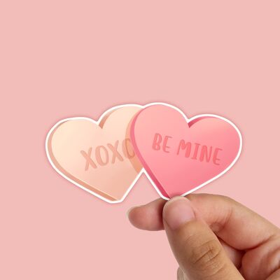Candy Hearts Waterproof Vinyl Stickers | Valentines Day Stationery