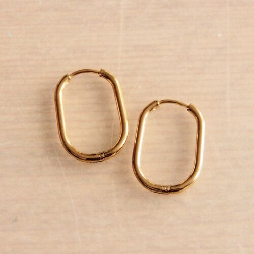 Stainless steel creole oval 21mm "basic" - gold