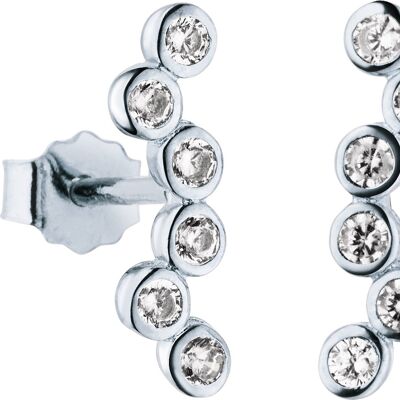 Studs 925 silver 6 zirconia together