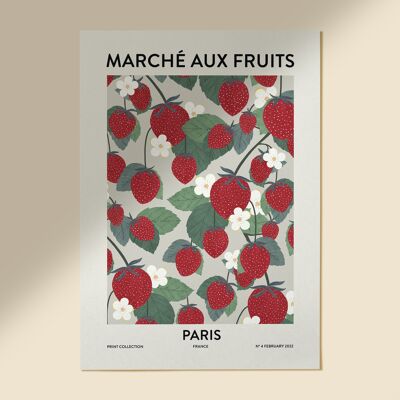 KUNSTDRUCK "Obstmarkt Paris" - Verschiedene Größen