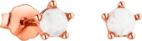 Compra Pendientes de botón de plata 925-rosado engastados con piedra luna  al por mayor