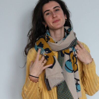 Josephine yellow organic cotton scarf