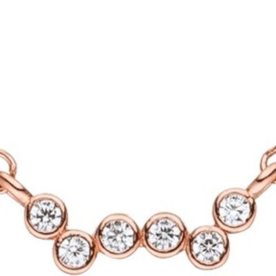 Chain 925 silver-rosé pendant with 6 zirconia together