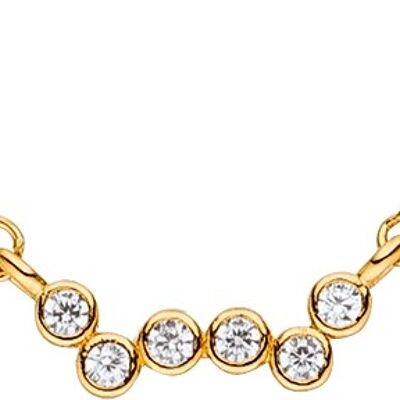 Chain 925 silver-gold pendant with 6 zirconia together