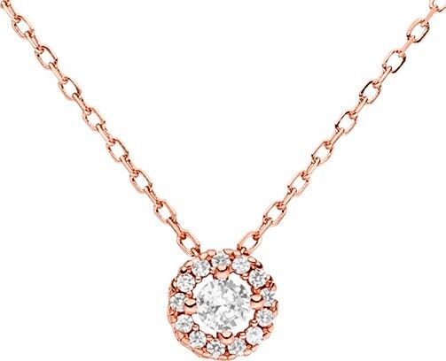Chain 925 silver-rosé pendant with round zirconia