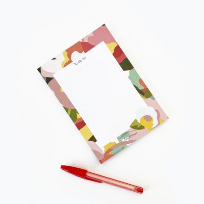 English Garden A6 notepad, 50 glued sheets bucolic theme