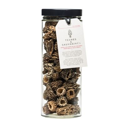 Bocal en verre de Morilles séchées Spéciales 100 Gr