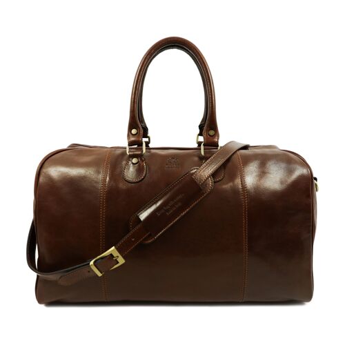 Leather Italian Leather Duffel Bag, Weekender Bag - The Count of Monte Cristo