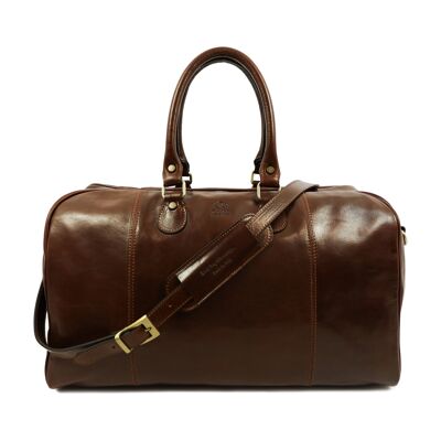 Leather Italian Leather Duffel Bag Weekender Bag - The Count of Monte Cristo