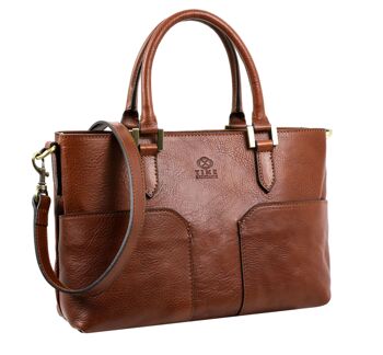 Sac à main en cuir pour femme beige, sac à bandoulière - Camilla 6