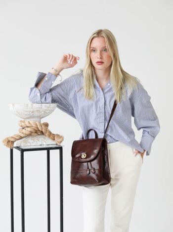 Sac à dos en cuir pour femme, sac à bandoulière convertible - The Illiad 11