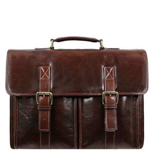 Brown Leather Briefcase, Satchel Bag - The Time Machine
