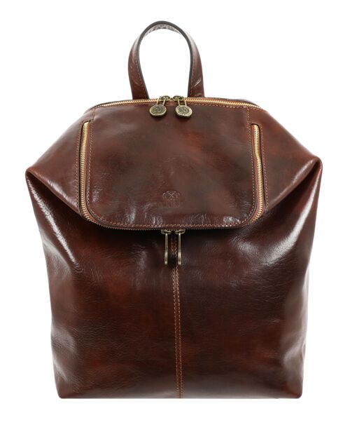 Brown Leather Backpack Unisex - A Bend in the River