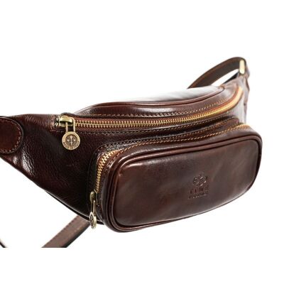 Brown Leather Fanny Pack Belly Bag - Independent People