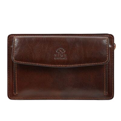 Leather Clutch Purse - Decameron - Brown
