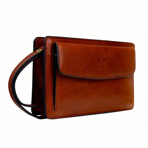 Brown Leather Clutch Purse - Decameron