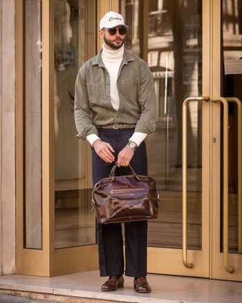 Sac à main en cuir marron pour homme - East of Eden 5