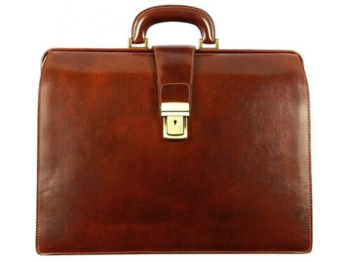 Large Brown Leather Briefcase for Lawyers - The Firm