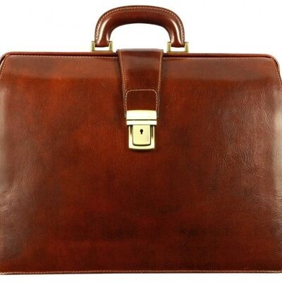 Large Brown Leather Briefcase for Lawyers - The Firm