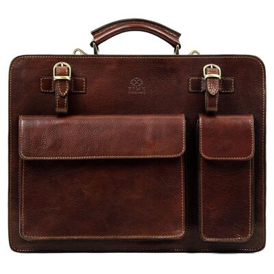 Italian Leather Satchel Bag, Work Bag - The Prophet