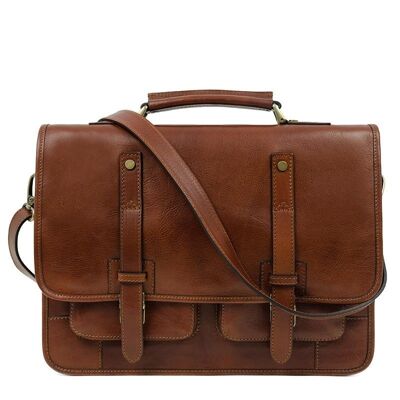 Tan Leather Briefcase, Backpack - A Midsummer Night's Dream