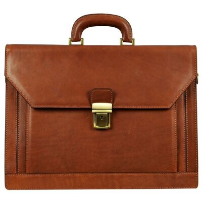 Large Tan Leather Briefcase - Invisible Man