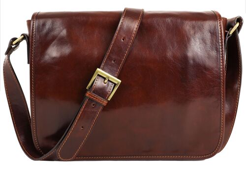 Italian Brown Leather Messenger Bag – The Stranger