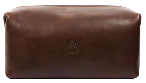 Brown Leather Toiletry Bag, Christmas Gift - Four Past Midnight