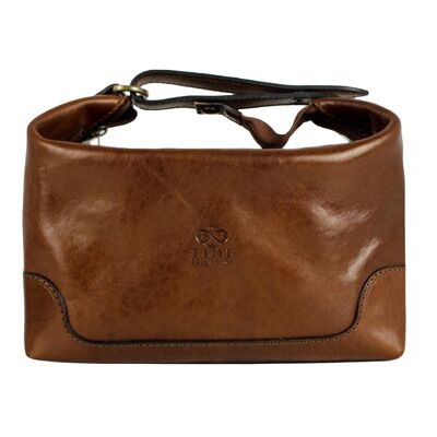 Leather Toiletry Bag, Leather Grooming Bag, Wash Bag - Autumn Leaves