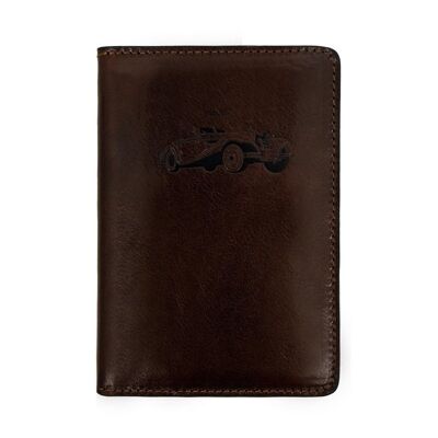 Brown Leather Car Documents Holder - Self-Reliance