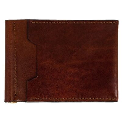 Brown Leather Money Clip Wallet - Tom Jones