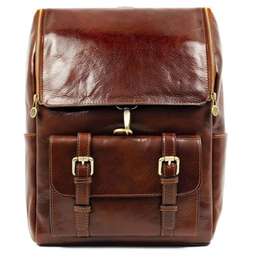 Large Unisex Leather Backpack - The Odyssey