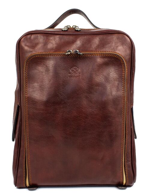 Brown Leather Backpack Unisex - The Sun Also Rises