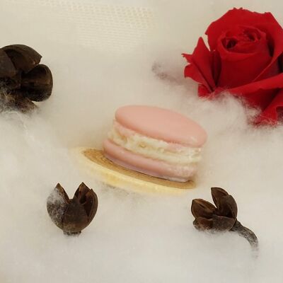 Macaron de cire parfumée - Rose Patchouli - fondant parfumé