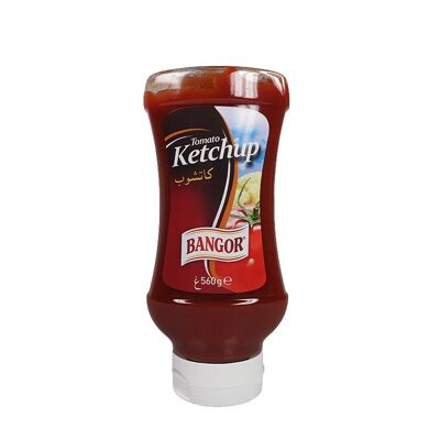Ketchup Bangor botella bocabajo 560 gr (12 unidades)