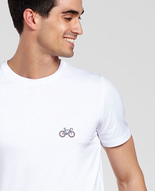 T-shirt homme Vélo tricolore (brodé)