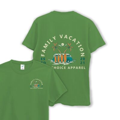 family-vacation-organic-cotton-tee , Leaf Green