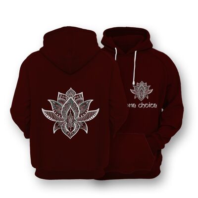 lotus-symbol-hoodie-earth-positive-hoodie , Burgundy