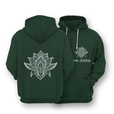 lotus-symbol-hoodie-earth-positive-hoodie , Forest Green