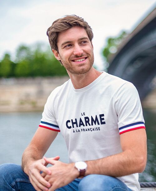 T-shirt homme Filgood Le charme à la française (effet velours)