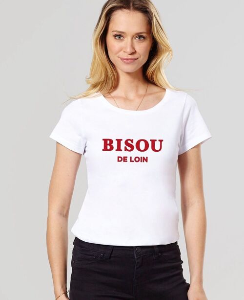 T-shirt femme Bisous de loin (effet velours)