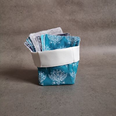 Coffret un vide poche et 7 lingettes Lotus turquoise