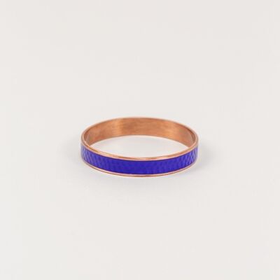 Pulsera fina azul martillada